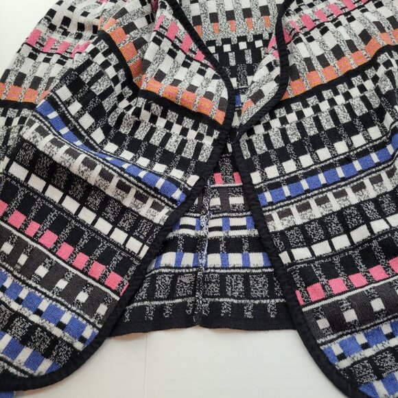 NIC + ZOE Sweater Womens S Multicolor Geometric Cotton Blend Knit Cardigan Open - Picture 6 of 11